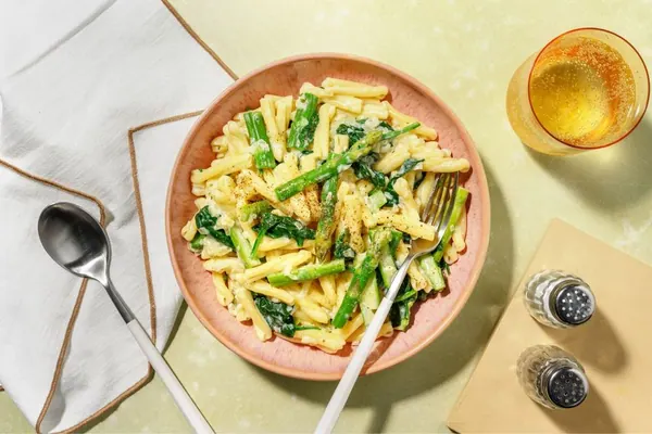 Casarecce primavera aux asperges et épinards au Magimix Cook Expert